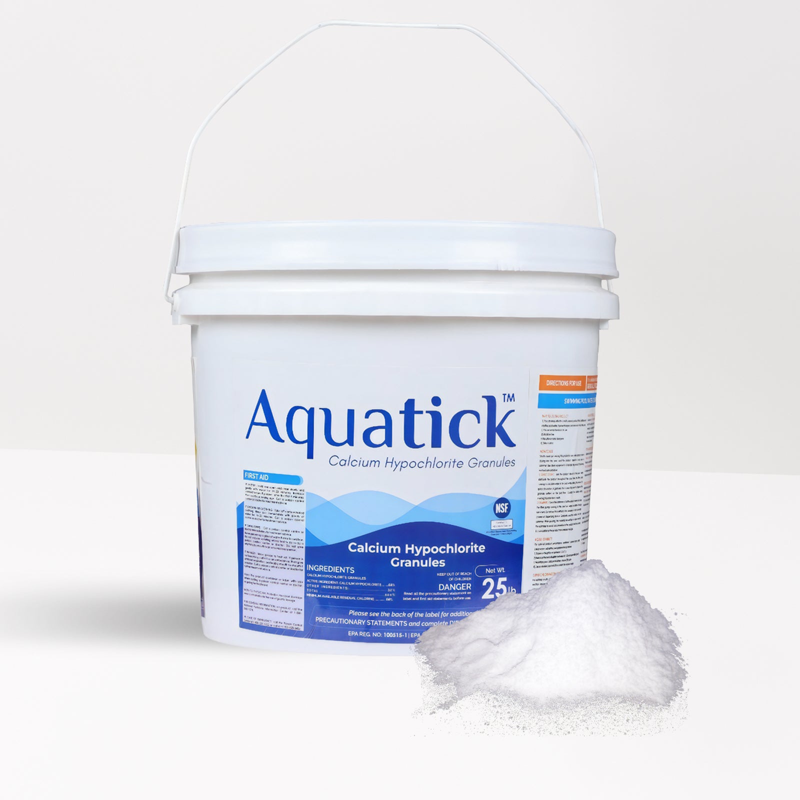 AquaTick Cal-Hypo-Quick Efficient Pool Sanitization Chlorine Granules - 68% Calcium Hypochlorite Formula