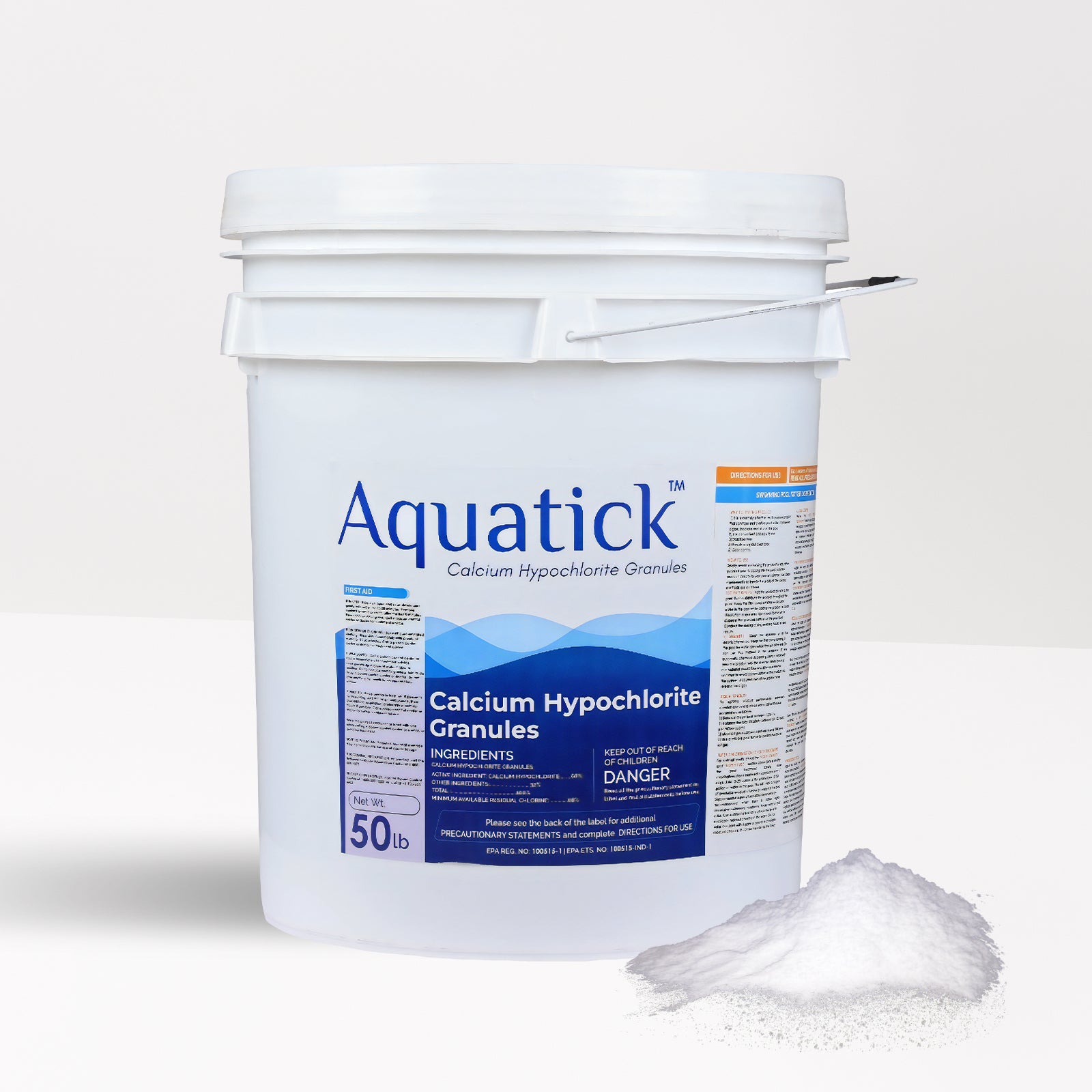 AquaTick Cal-Hypo-Quick Efficient Pool Sanitization Chlorine Granules - 68% Calcium Hypochlorite Formula